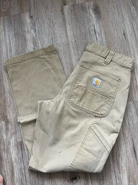 Vintage Carhartt B11 Washed Duck Work Dungarees - Tan/Desert Size 32x30